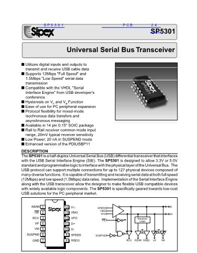 SP5301数据手册封面