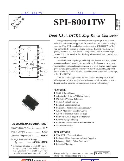 SPI-8001TW数据手册封面