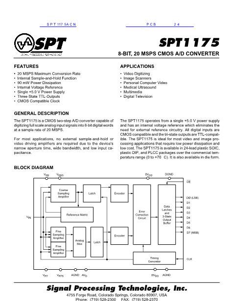 SPT1175ACN数据手册封面