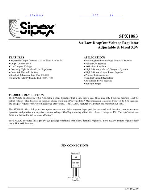 SPX1083数据手册封面