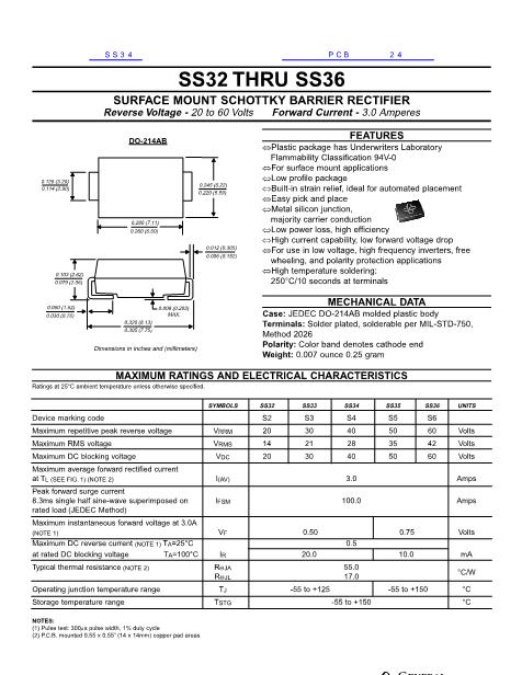 SS34 Datasheet_PDF文件下载_芯片资料查询_维库电子市场网