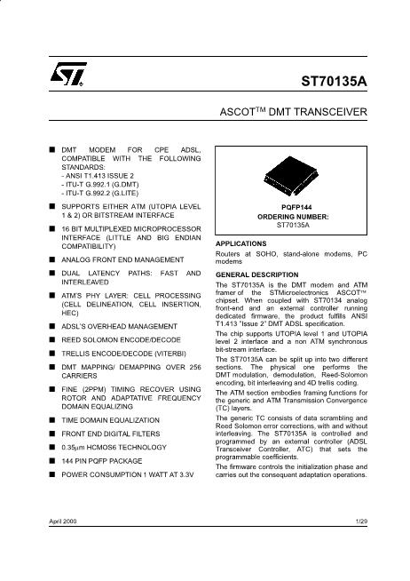 ST70135數(shù)據(jù)手冊封面
