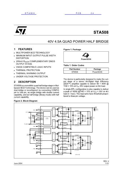 STA508数据手册封面