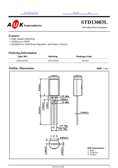 STD13003L數(shù)據(jù)手冊(cè)封面