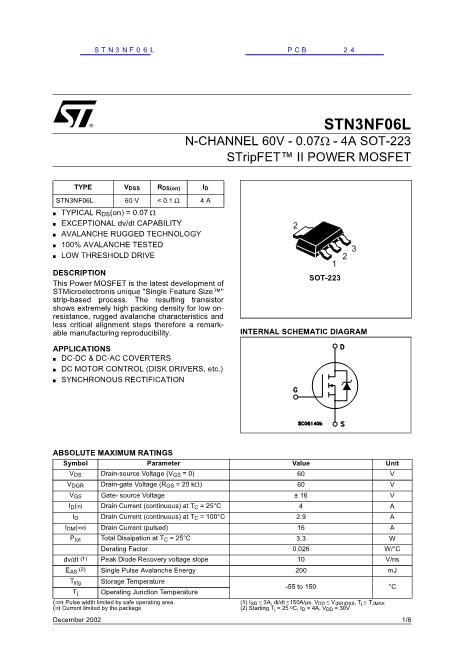 STN3NF06L数据手册封面