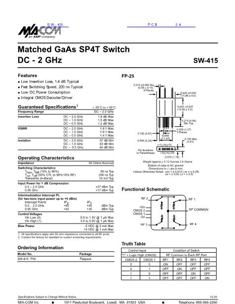 SW-415數(shù)據(jù)手冊封面