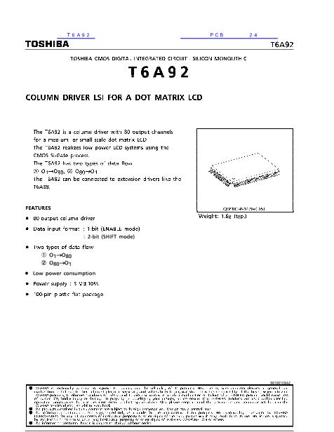 T6A92数据手册封面