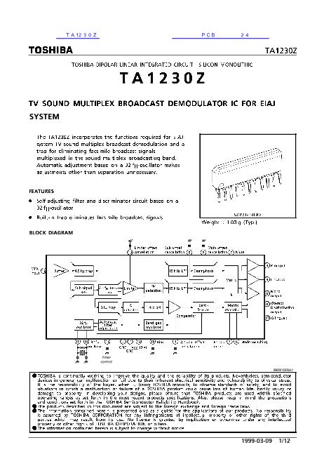 TA1230Z数据手册封面