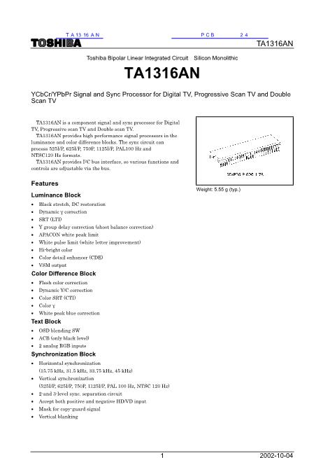 TA1316AN數(shù)據(jù)手冊封面