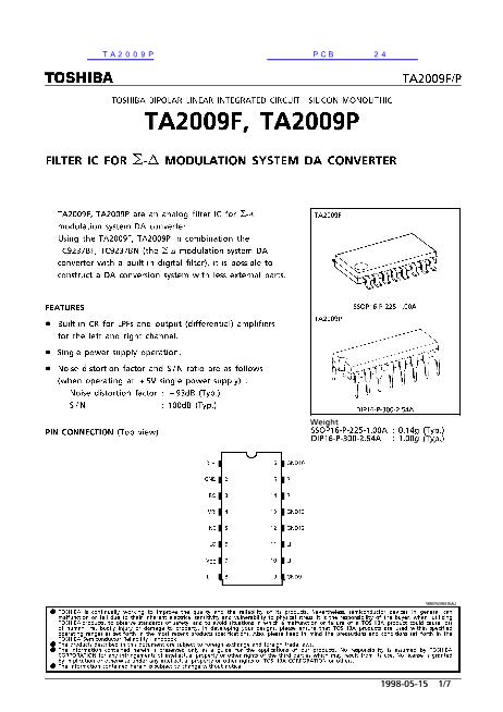 TA2009F数据手册封面