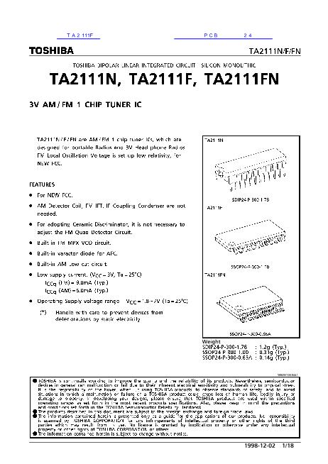 TA2111F数据手册封面