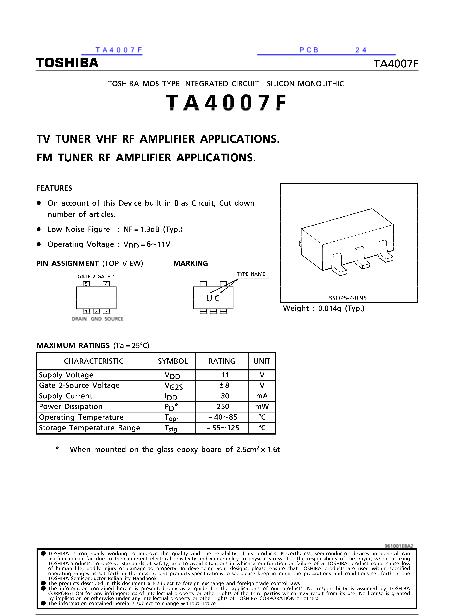 TA4007F数据手册封面