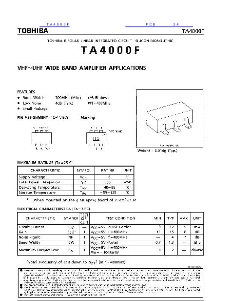 TA4000F数据手册封面