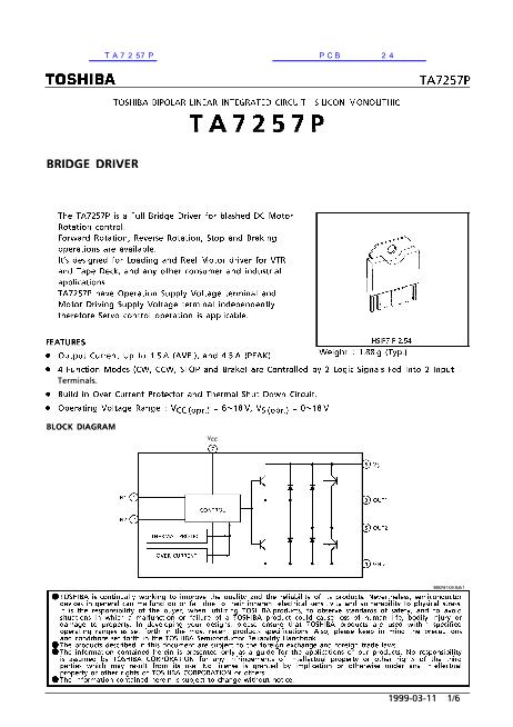 TA7257P数据手册封面