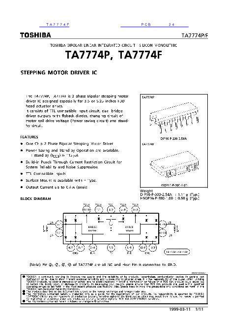 TA7774F数据手册封面