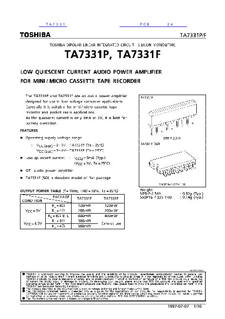 TA7331數(shù)據(jù)手冊(cè)封面
