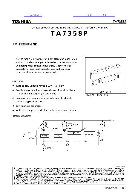 TA7358P數(shù)據(jù)手冊封面