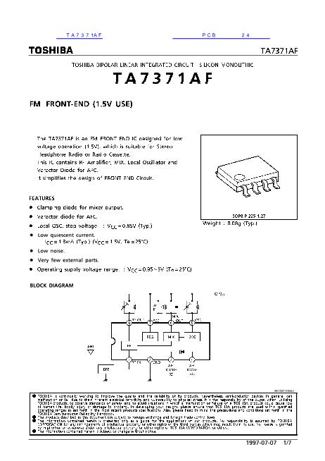 TA7371AF數據手冊封面