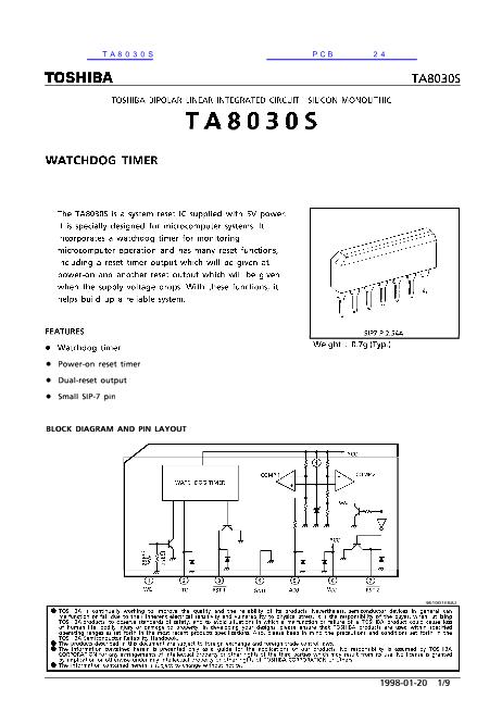 TA8030S数据手册封面
