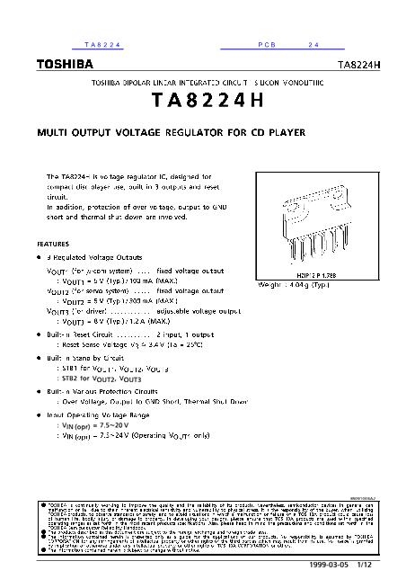 TA8224数据手册封面