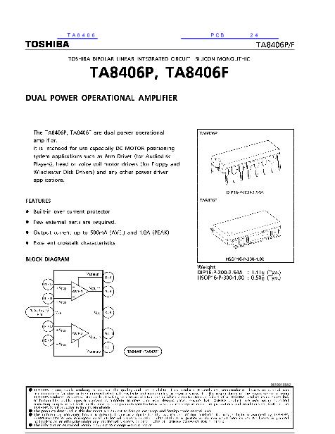 TA8406數(shù)據(jù)手冊(cè)封面