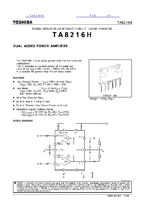 TA8216H数据手册封面