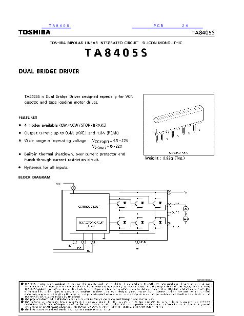 TA8405数据手册封面
