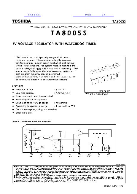 TA8005数据手册封面
