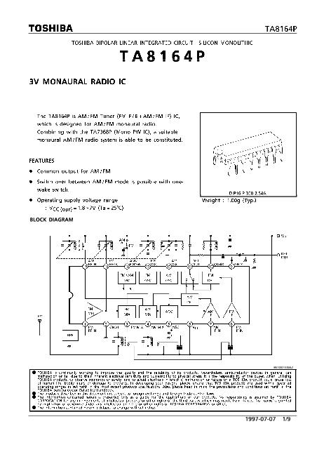 TA8164數(shù)據(jù)手冊封面