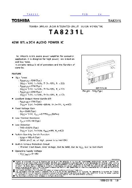 TA8231数据手册封面