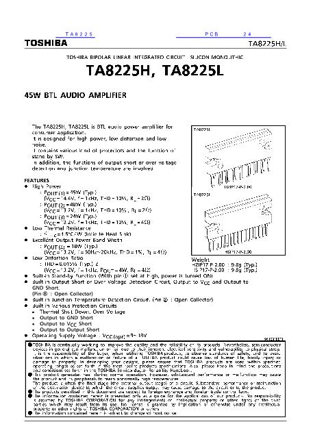 TA8225数据手册封面
