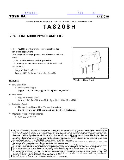 TA8208H数据手册封面