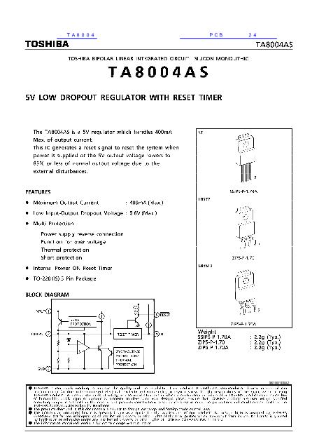 TA8004数据手册封面