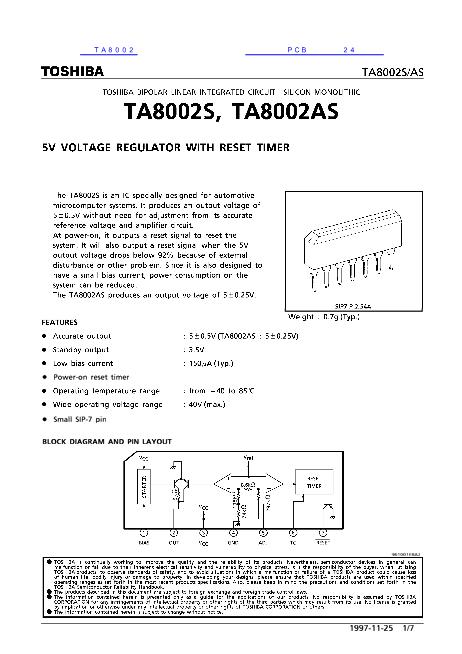 TA8002数据手册封面