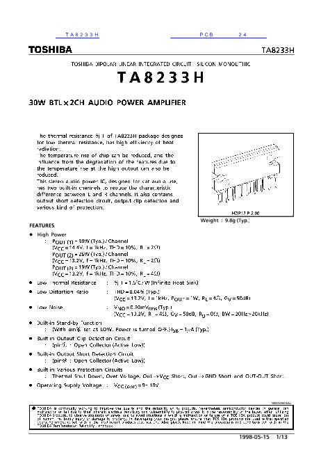 TA8233H數(shù)據(jù)手冊封面