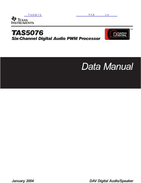 TAS5076数据手册封面