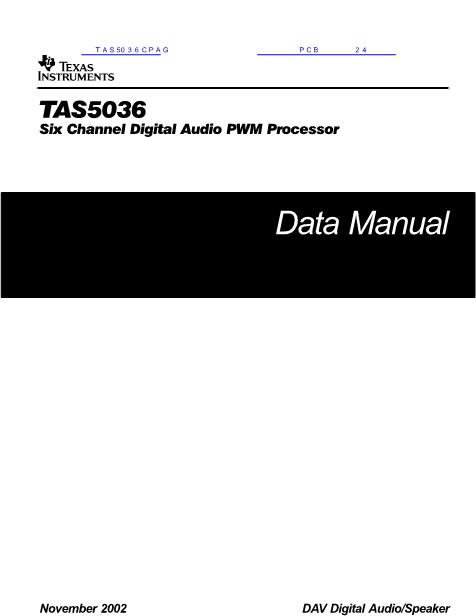 TAS5036数据手册封面