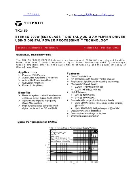TC2001数据手册封面