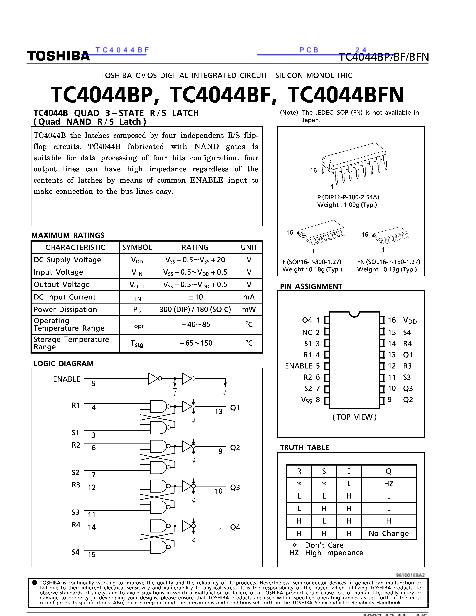 TC4044BF数据手册封面