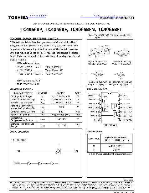 TC4066BF数据手册封面