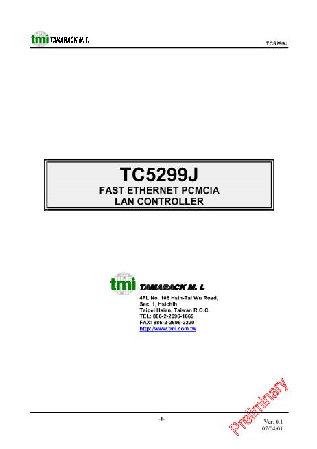 TC5299J数据手册封面