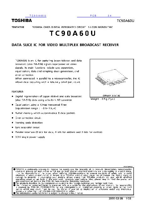 TC90A60U数据手册封面