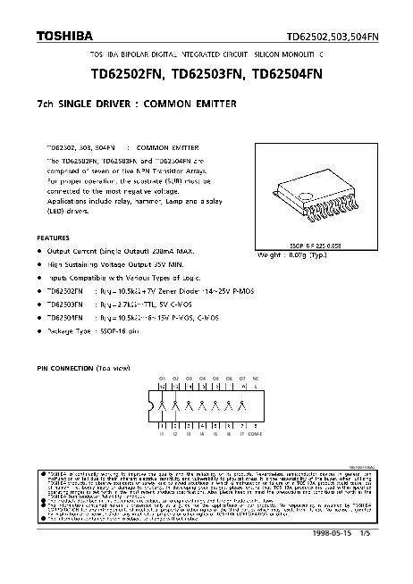 TD62502FN數(shù)據(jù)手冊(cè)封面