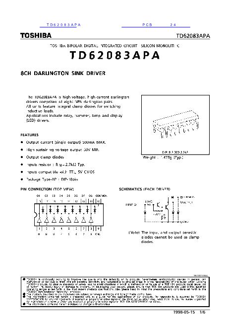 TD62083APA数据手册封面