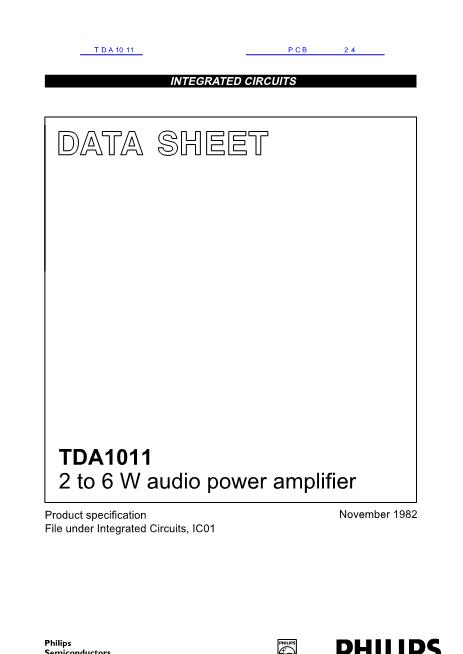 TDA1011数据手册封面