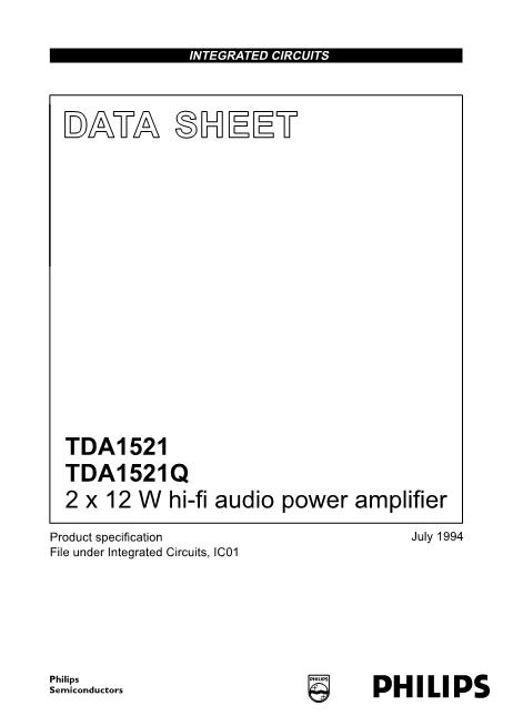 TDA1521数据手册封面