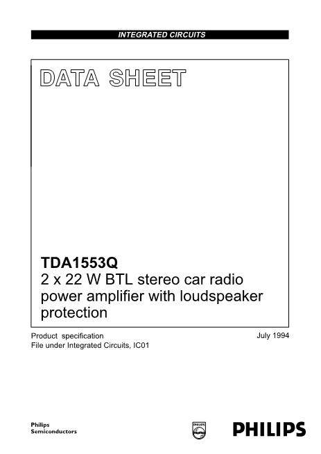 TDA1553数据手册封面