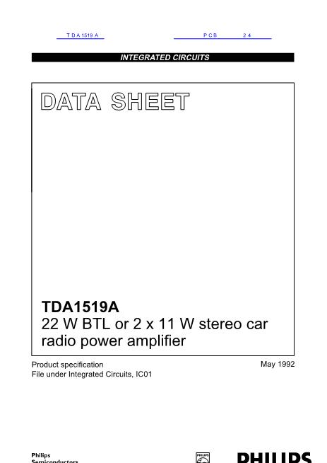 TDA1519A数据手册封面