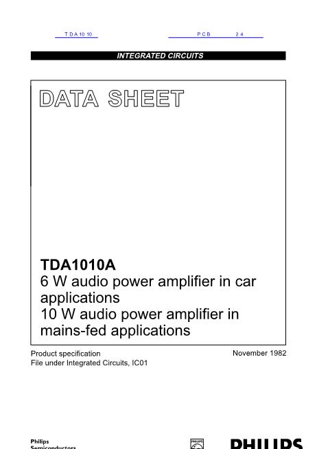 TDA1010数据手册封面