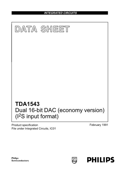TDA1543数据手册封面